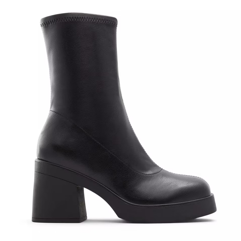 Platform Block Heel Ankle Boots